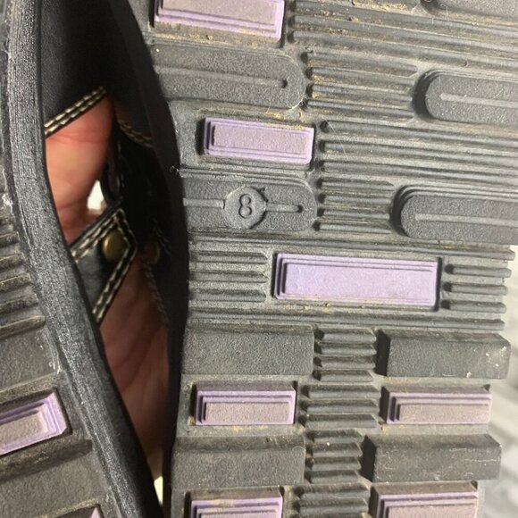 Cache Creek Chunky Black Faux Leather Slip On Thong Casual Comfort Sandals - Picture 8 of 8